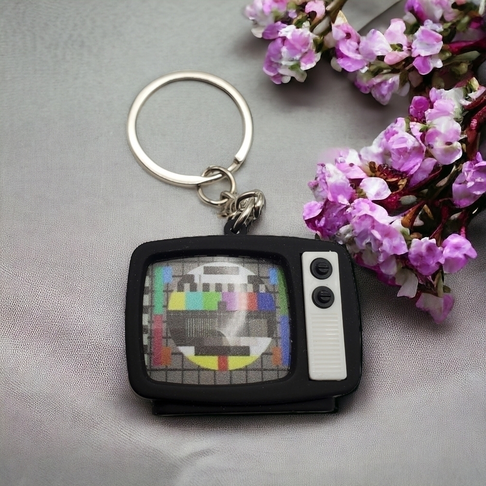No Signal Static TV Flashing & Noise Making Keychain